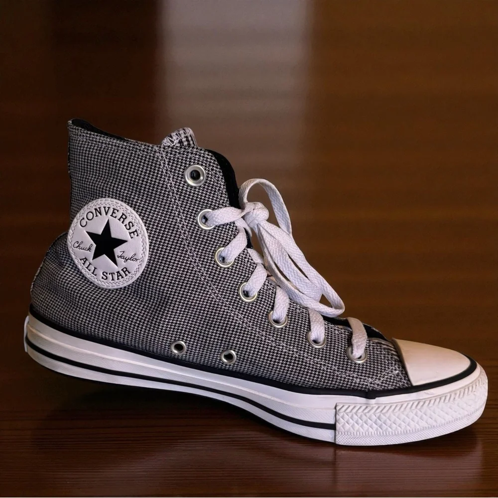 Converse Chuck Taylor All Star Women’s  Hi “Twisted Prep” BLACK/WHITE/EGRET - Picture 4 of 14